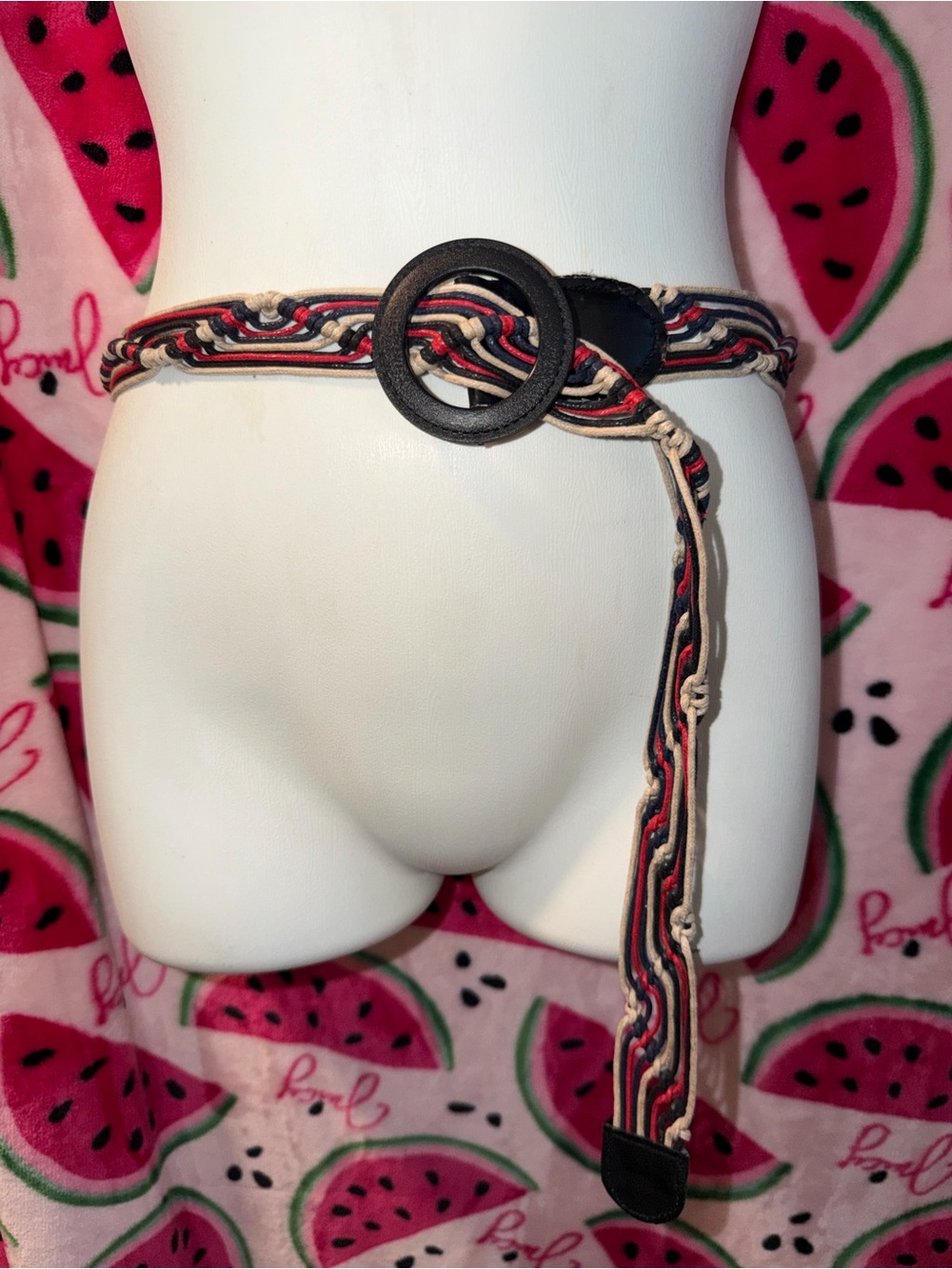 ❤️💙 Braided Rope Waist Belt with Round Buckle